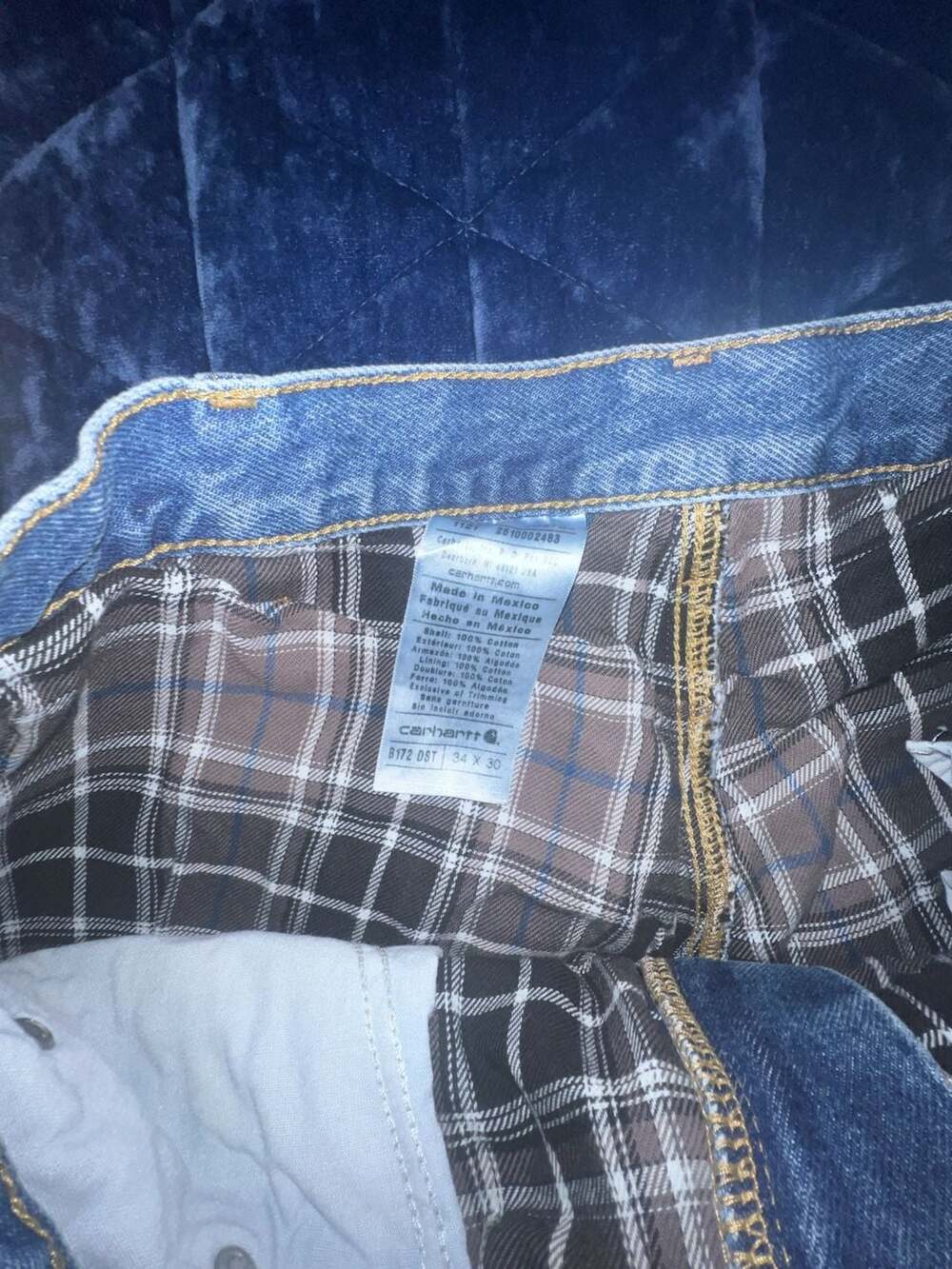 Carhartt B172 DST Flannel-Lined Relaxed Fit Denim Jeans